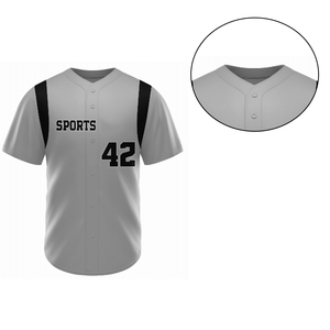 Camiseta de Béisbol Corta Sublimada Personalizada al por Mayor, con Paneles a Contraste, Logotipo Personalizado, Transpirable, 100% Poliéster - Product Image 4