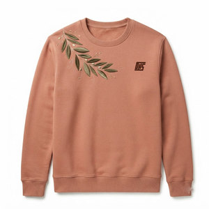 Sweat-shirts brodés pour hommes en coton épais, col rond, coupe décontractée, confortables, chauds, pour tous les jours, vêtements de rue - Product Image 1