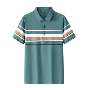 T-shirt en piqué de coton respirant, coupe ajustée, polo pour homme, style décontracté chic, vêtements d'été, vente en gros de polos unis - Product Image 4