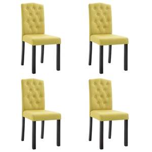 Juego de 4 Sillas de Comedor de Tela Verde con Patas de Madera de Caucho, Tamaño Estándar, Elegantes y Cómodas - Product Image 2