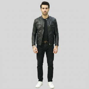 Chaqueta Varsity con Capucha de Cuero Vacuno Recubierto para Hombre, Diseño de Primera Calidad, Estilo Vintage, Transpirable, Cuello Alto, Grosor Estándar - Product Image 1