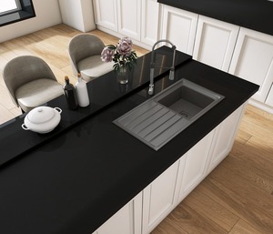 Losas de Porcelana Pulida Negra Granita, Superficies Elegantes con Efecto Mármol para Interiores de Lujo - Product Image 1