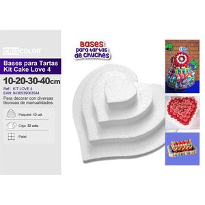 ฐานเค้กรูปหัวใจสี่ชั้น ขนาด 10 20 30 40 ซม. อุปกรณ์ตกแต่งเค้ก - Product Image 3