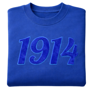 Sweat-shirt en chenille bleu uni Phi Beta Sigma 1914 pour hommes, tissu de qualité supérieure, coupe confortable, vêtements de fraternité grecque, tenue décontractée - Product Image 6