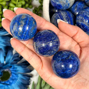 Esfera de piedras preciosas de lapislázuli talladas de alta calidad, bola de cristal de ágata azul para Feng Shui, venta al por mayor, amor metafísico curativo - Product Image 4