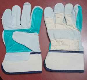 Gants de travail industriels de sécurité à usage général, en cuir double couche, antidérapants, durables, à revers droit, sans latex, sans poudre - Product Image 5