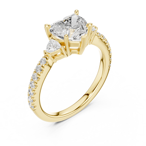 Anillo de Compromiso, Boda o Promesa SATVIK RATNA con Diamante Cultivado en Laboratorio de Corte Corazón de 1.5 CT, Chapado en Oro de 14K, Certificado IGI, Regalo de Lujo - Product Image 4