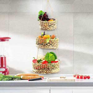 Cesta de almacenamiento decorativa de mimbre Decoración para el hogar Cesta tejida de ratán organizadora - Product Image 1