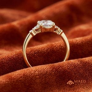 Marquise Cut Moissanite Halo Bridal Engagement <b>Ring</b> for Women Gold Plated Wedding & Anniversary Gift - Product Image 2