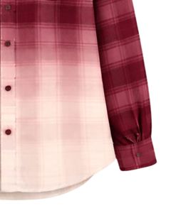 Camisa de Franela a Cuadros Ombre Personalizada para Mujer, Manga Larga, Cierre de Botones, Estilo Casual, con Dos Bolsillos en el Pecho, Blusa de Invierno - Product Image 6