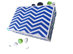 Handmade Bone Inlay Chevron <b>Box</b> Blue & White Zigzag Geometric Design Pattern Luxury Jewelry <b>Trinket</b> Decorative Storage <b>Box</b> - Product Image 6