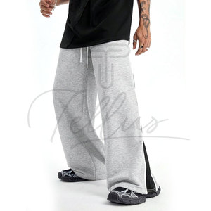 Pantalones de hombre de lona ligeros de doble cintura, holgados, formales, de corte suelto, acampanados, estilo urbano, impermeables, hechos en Pakistán, ¡los más vendidos! - Product Image 4