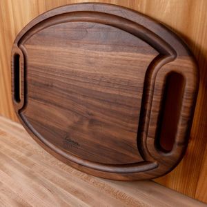 Juego de 3 tablas de cortar de madera de acacia con mango, aptas para lavavajillas, 1.5 cm de grosor, para carne, frutas, verduras y queso - Product Image 1