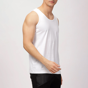 เสื้อกล้ามผู้ชายแบบเรียบ ผ้าฝ้าย สำหรับออกกำลังกาย ฟิตเนส วิ่ง เสริมสร้างกล้ามเนื้อ เสื้อกีฬา สำหรับฝึกซ้อม - Product Image 3