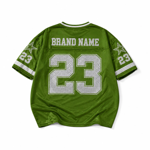 Y2K Street Fashion Wear Oversized Tee Short Sleeve American Football Jersey for Cheerleader Top Party Wear Wholesale 2026 <b>Tshirt</b> - Product Image 5