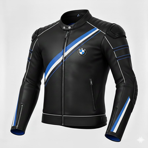 Veste de moto en cuir de vachette classique pour homme/femme, style urbain, roadster, café racer, pour la conduite/les courses, homologuée CE. - Product Image 1
