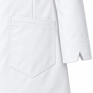 Doctor Coat Bright White Shawl Collar Medical Lab Coat Custom Wholesale Unisex Healthcare Workwear Uniform With <b>Covered</b> <b>Buttons</b> - Product Image 6