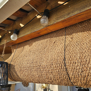Outdoor balcony roll-<b>up</b> curtain sun shade rolls weaving coconut coir net shade curtains made in Vietnam - Product Image 5