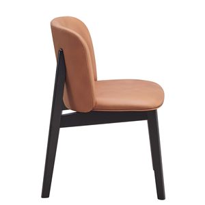 Camel Polish and Black Padded <b>Dining</b> Side <b>Chair</b> Set of 2 - Product Image 3