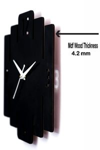 Black <b>Wooden</b> Silent Quartz Analog Needle <b>Wall</b> <b>Clock</b> with Round Face for Luxury Home Decor Living Room - Product Image 3