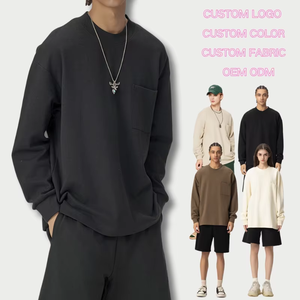 Camisetas de Manga Larga Casuales de Algodón Vintage de Alta Calidad, Personalizadas, con Hombros Caídos, Cuello Redondo, Estilo Urbano - Product Image 4