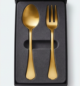 Ensemble de couverts en or mat, design moderne, résistant à la rouille, cuillère et fourchette en métal, idéal pour la vaisselle de mariage - Product Image 6