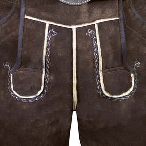 กางเกงขาสั้นหนังปักลายสไตล์ High Street ดีไซน์สวยสำหรับใส่กลางแจ้ง กางเกงหนังสั่งทำสำหรับผู้ชาย - Product Image 4