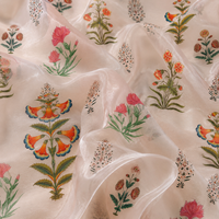 Tissu transparent léger 100% polyester à imprimé floral, 120 GSM, pour robes de mariée, rideaux, décoration intérieure
