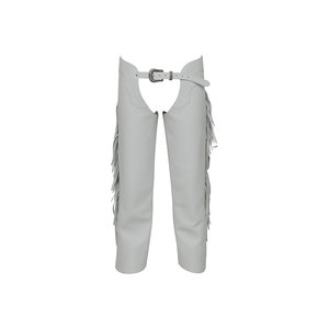 Pantalones de equitación de cuero con flecos y cinturón para montar a caballo - Product Image 1