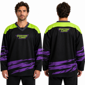 Numbered <b>Ice</b> <b>Hockey</b> <b>Jersey</b> Custom <b>Wholesale</b> Teamwear Sportswear Uniform <b>Practice</b> Match Tournament Training Classic Vintage Retro - Product Image 2