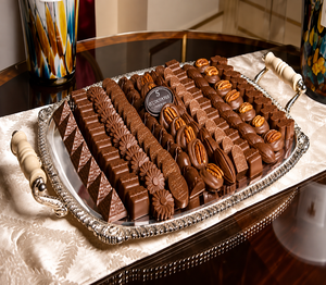 Plateau de chocolats pour événements, plateau cadeau d'entreprise de luxe, présentoir de chocolats haut de gamme, plateau de présentation design, décoration de table de luxe - Product Image 1
