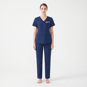Ensemble de blouses bleu marine à col en V pour femmes avec poches, uniformes d'hôpital pour infirmières - Product Image 6