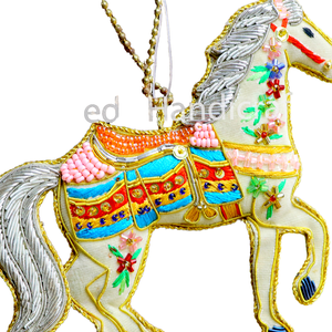 Bola de Navidad hecha a mano de alta calidad y adornos de árbol con cuentas de plástico bordado festivo colgante decoraciones de Navidad - Product Image 2