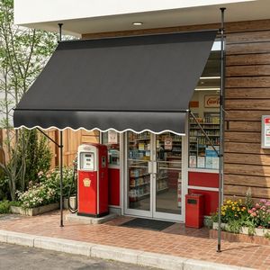 Toldo Retráctil para Patio con Brazos Plegables Resistentes al Viento, Protección UV y Función Extensible para Terrazas, Patios Traseros y Cubiertas contra la Lluvia - Product Image 1