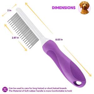 Peine de Doble Cara para el Cuidado de Mascotas, con Dientes de Acero Inoxidable para un Aseo Suave - Product Image 3