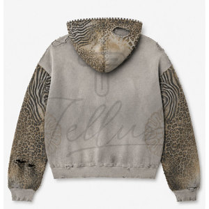 Sudadera con Capucha para Hombre, Diseño Personalizado, Estilo Moderno, con Pedrería, 100% Algodón, Alta Calidad, Corte Holgado, Transpirable, Estilo Urbano - Product Image 3