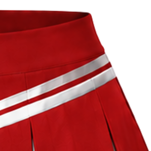 Falda Roja Plisada para Animadoras con Ribete de Rayas Blancas, Uniforme Deportivo para Mujeres y Niñas - Product Image 4