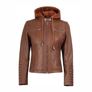 Veste en cuir pour femme, style streetwear, nouveau design, veste en cuir véritable, couleur unie, veste en cuir pour femme à prix avantageux - Product Image 1