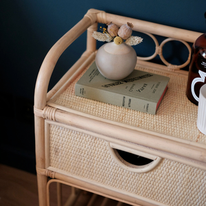 Wholesale Rattan Bedside Table Lamp Bohemian Vibes <b>Night</b> <b>Stand</b> Bedside Table Made from Vietnamese Artisans - Product Image 4