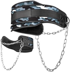 High Quality Thick Neoprene Buckle Dip <b>Belt</b> With Chain Weight Lifting <b>Belt</b> for Fitness Body Building Gym Chain <b>Belt</b> - Product Image 2