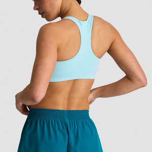 Sujetador deportivo de cuello redondo con espalda en Y y patrón sólido para mujer, de licra, ajuste ceñido, transpirable, ligero, 180 g/m², para gimnasio, de alta elasticidad - Product Image 6