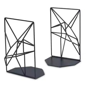 Handmade Metal <b>Bookends</b> Decorative Book Holder Non Slip Book Stopper Office Desk Shelf Organizer - Product Image 3