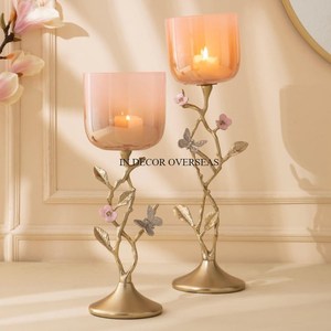 Luxurious Quality Metal Made Eye Catching Look Gold Plated Hot Selling Wedding And Parties <b>Table</b> Centerpiece Candle Stick Holder - Product Image 6
