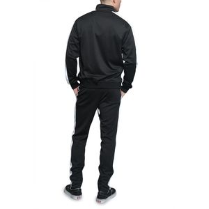 Conjunto deportivo para hombre, chándal azul con detalles blancos, mezcla premium de poliéster/algodón, tela transpirable, chándal informal. - Product Image 6