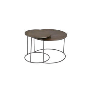 Luxury Modern Nested Coffee <b>Table</b> Set Metal Frame | <b>Round</b> <b>Side</b> <b>Tables</b> for Living Room Bedroom Lounge Home Decor Accent - Product Image 3
