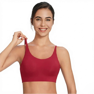 เสื้อชั้นในกีฬาเอเวอร์โกลว์ พลัสไซส์ แบบซัพพอร์ตสูง ผ้าริบ สำหรับผู้หญิง สายไขว้หลัง ไร้ตะเข็บ เหมาะสำหรับโยคะ ฟิตเนส ครอปท็อป กันกระแทก ไร้โครง - Product Image 3