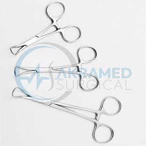 Ensemble de 3 pinces à serviettes en acier inoxydable, pinces chirurgicales pour drapage, instrument médical certifié CE, réutilisable, 9 cm, 11 cm, 14 cm - Product Image 2