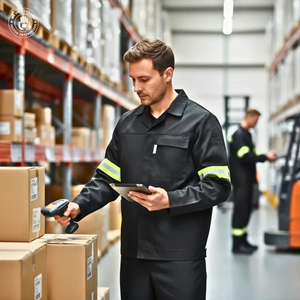 Combinaison de travail unisexe noire avec bandes réfléchissantes, en matériau Nomex, uniforme de sécurité léger et respirant, TAGCO SAFETY - Product Image 5