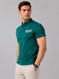 Chemise Homme Verte à Manches Courtes avec Logo Brodé Original, Poche Décontractée, Polaire Écologique Respirante, Coupe Classique, Prix Abordable - Product Image 6