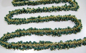 Peruvian Chalcedony Grape Chain Hydro Quartz 2.5mm Wire Wrap <b>Rosary</b> Beaded Chain - Product Image 4